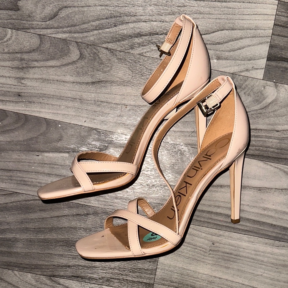 Calvin Klein Blush Pink Strappy Heels